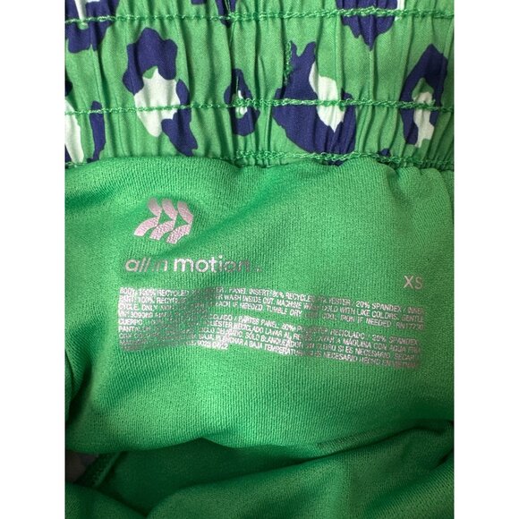 All In Motion XS Green Blue Leopard Print Active Lined Shorts - Picture 3 of 10